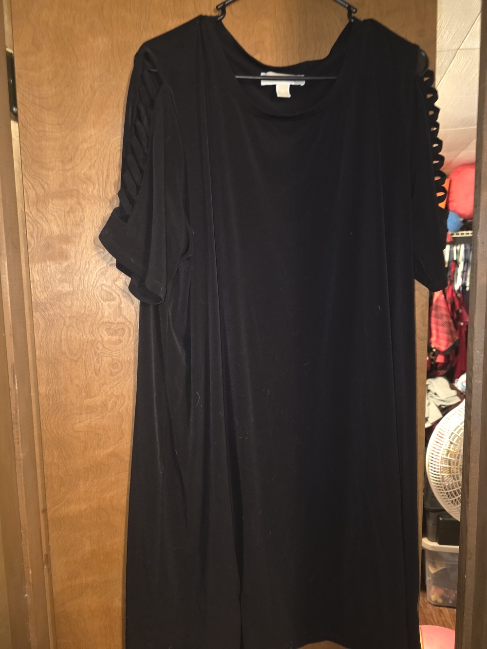 Michael Kors Black Short Sleeve Tunic Dress with Ladder Sleeve Detail
